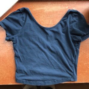 Brandy Melville Navy Blue Cropped Shirt.